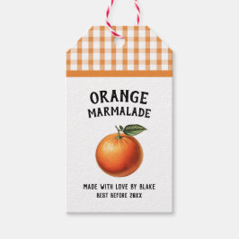 Orange marmelade Preserve-etikett kontrollerat mön Presentetikett