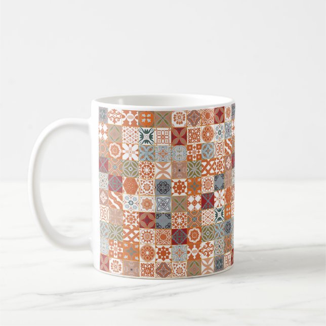 Orange marockansk panel kaffemugg (Vänster)