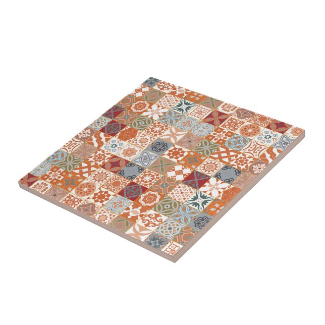 Orange marockansk panel kakelplatta (Sidan)