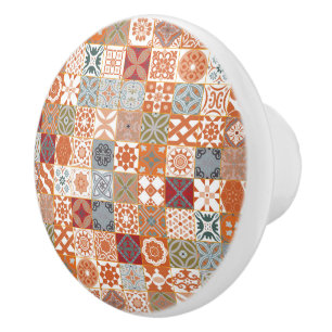 Orange marockansk panel knopp