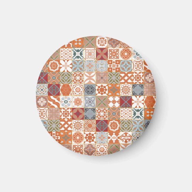 Orange marockansk panel magnet (Framsidan)