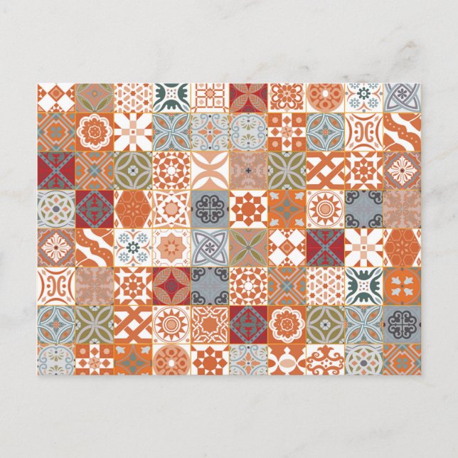 Orange marockansk panel vykort (Framsida)