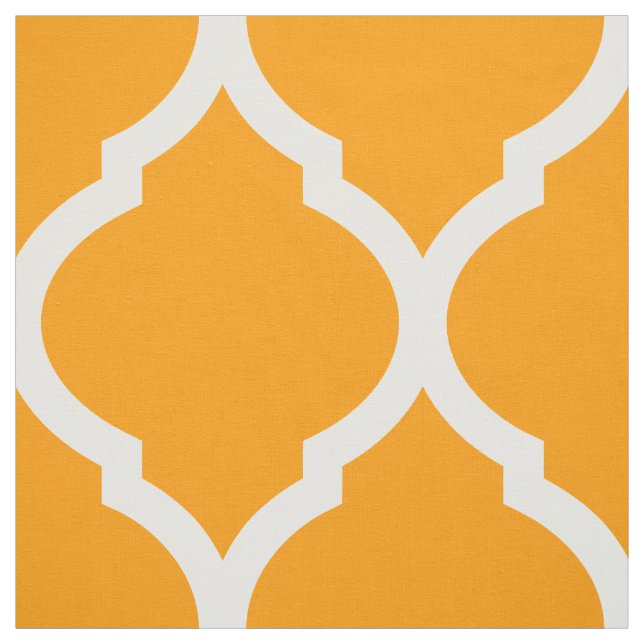 Orange marockansk Quatrefoil stor  Tyg (Provkarta)