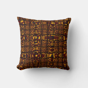 Orange Maroon Black Modern Zig Zag Abstrakt Pillow Kudde
