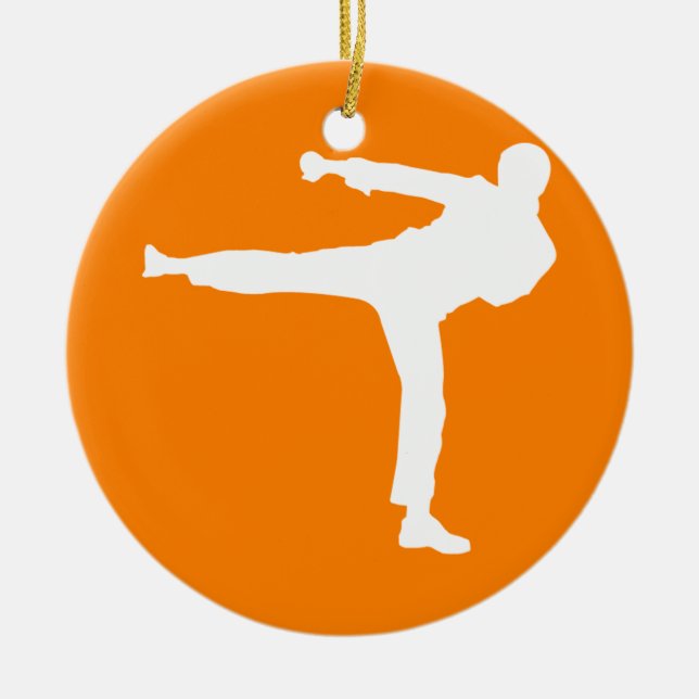 Orange Martialkonst Julgransprydnad Keramik (Framsidan)