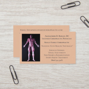 Orange Massage Therapy Chiropraktic Doktor Visitkort