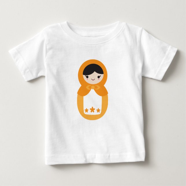 Orange Matryoshka Doll T Shirt (Framsida)