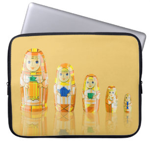 Orange Matryoshka rysk dockalaptop sleeve