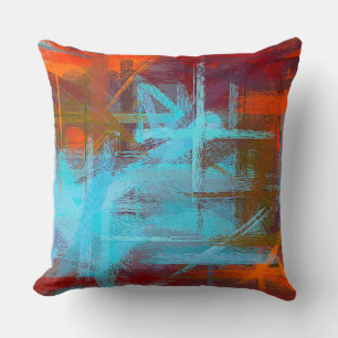 Orange Maya Blue Abstrakt Kudde