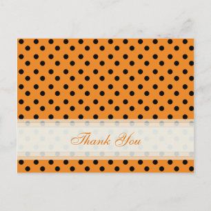 Orange med Black Polka Dot-tackkort Vykort