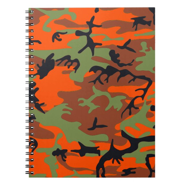 Orange med Grönt-kamouflage bärbar dator Anteckningsbok (Framsidan)