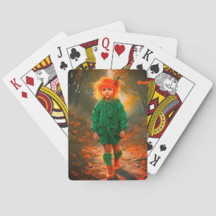 Orange med högtalare Girl Casinokort