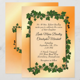 Orange med inbjudan till Vines Fall Wedding