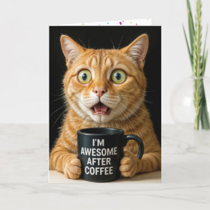 Orange med Roligt kaffe Mugg Kort