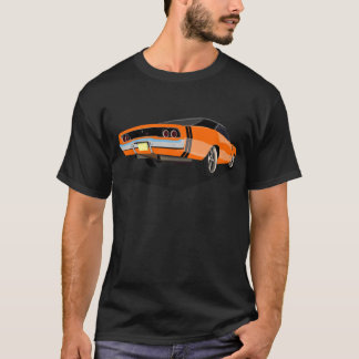 Orange med svart rand 68 uppladdare t-shirt