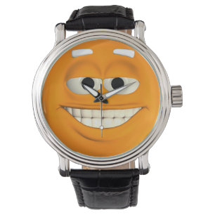 Orange med vit tänder armbandsur