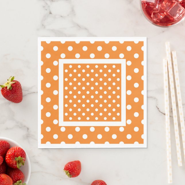 Orange med vita Polka dots blöjor Pappersservett (Insitu)
