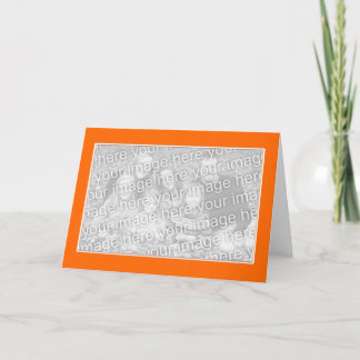 Orange med White Gräns Photo Kort