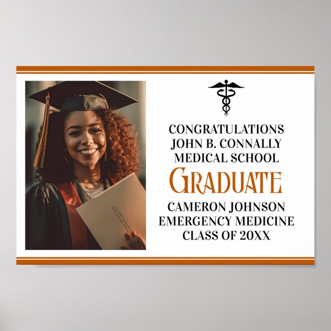 Orange Medicinsk School Photo Studentfest Poster (Framsidan)