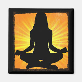 Orange Meditation Yoga-kvinnor som mediterar Magne Magnet