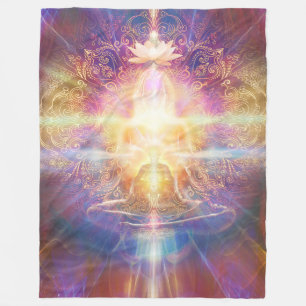 Orange Meditator för solsken V073 Fleecefilt