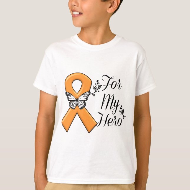 Orange medvetenhetband för min hjälte t shirt (Framsida)