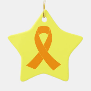 Orange medvetenhetband - Leukemia, ms Julgransprydnad Keramik