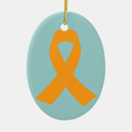 Orange medvetenhetband - Leukemia, ms Julgransprydnad Keramik