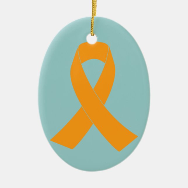 Orange medvetenhetband - Leukemia, ms Julgransprydnad Keramik (Framsidan)