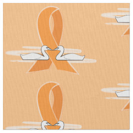 Orange medvetenhetband med svanar tyg