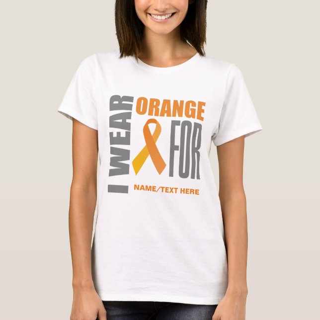Orange medvetenhetband t shirt (Framsida)