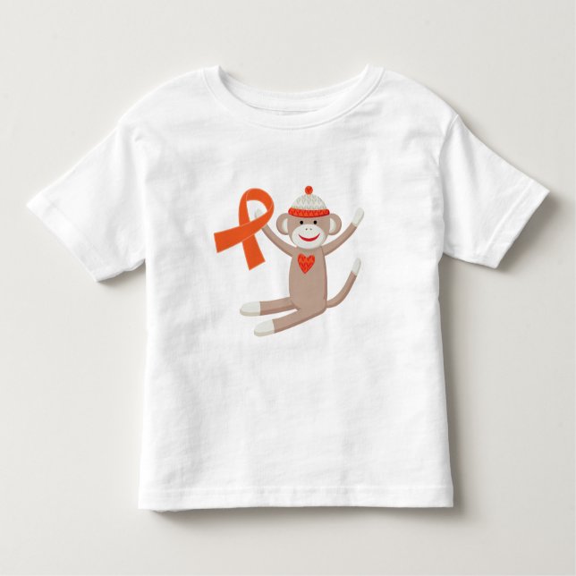 Orange medvetenhetbandsock monkey tee (Framsida)