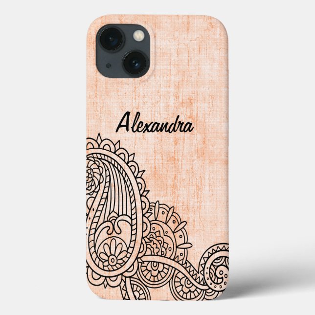 Orange Mehndi Motif Galaxy Not 4 Fodral (Baksida)