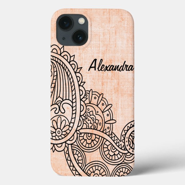 Orange Mehndi Motif iPad Mini Case (Baksida)