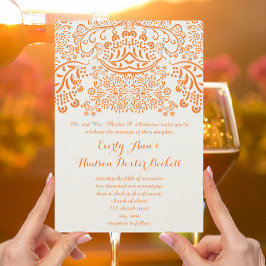 Orange Mehndi Snöre Bohemian Wedding bjudande in Inbjudningar