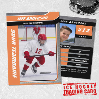 Orange metall ishockey samlarkort