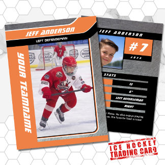 Orange Metall Ishockey Trading Card