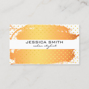 Orange Metallic Brushed Guld Polka Dot Visitkort