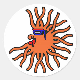 Orange Migrozalt Runt Klistermärke