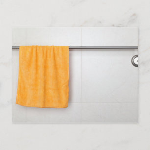 Orange mikrofiberhandduk vykort