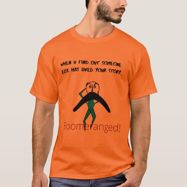 Orange "Min berättelse", bumeranged T Shirt (Framsida)