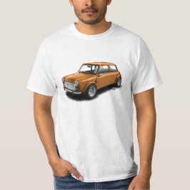 Orange mini- bil för klassiker på vitT-tröja T-shirt