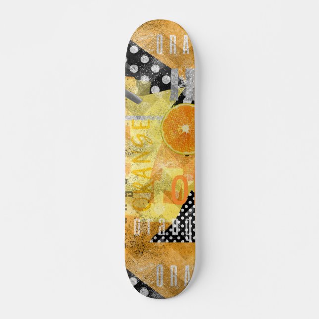 Orange Mini Skateboard Bräda 18,5 Cm (Framsida)