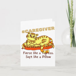 Orange Mini Tigress på Pillow Tecknad Carger Tack Kort