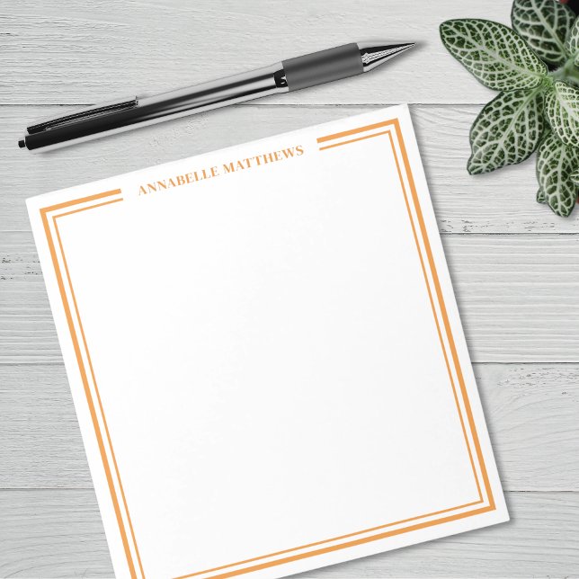 Orange Minimalist Monogram Anteckningsblock (Orange Minimalist Monogram Notepad)