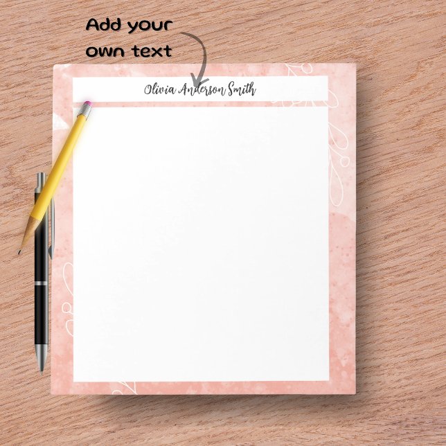 Orange Minimalistisk Anpassningsbar Notisblock | S Anteckningsblock (Orange Minimalist Custom Notepad | Cute Gift)