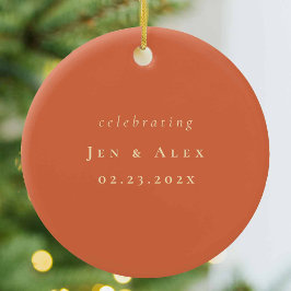 Orange Minimalistisk julprydnad i Bröllop Julgransprydnad Keramik