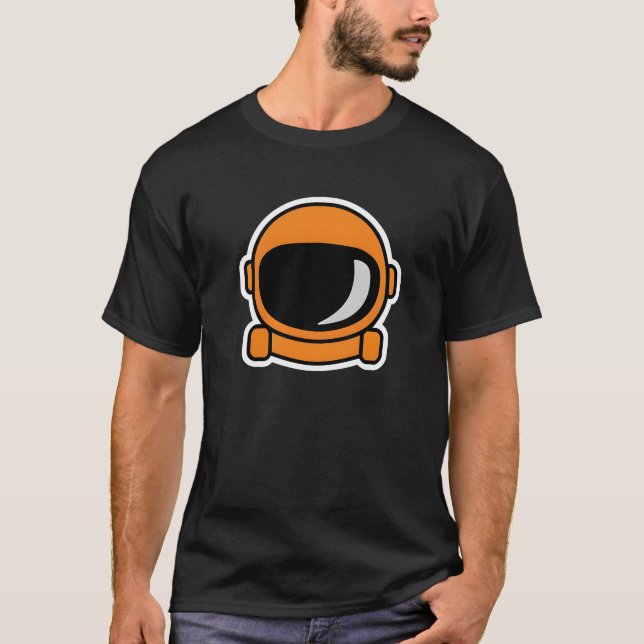 Orange Minimalistiskt astronaut, astronaut Älskare T Shirt (Framsida)