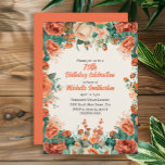 Orange Mint Grönt Watercolor Blommigt 75:e Birthda Inbjudningar<br><div class="desc">Elegantens orange och gröntens vattenfärgsfärg blommigt sjunker/födelsedagsfest inbjudan för kvinnor under hösten. Den här inbjudan är designad för en 75:e-födelsedag men kan anpassas för alla åldrar. Kontakta mig om du behöver hjälp med dina anpassningar eller om du vill begära ytterligare matchning eller samordning av Zazzle-produkter för din händelse.</div>