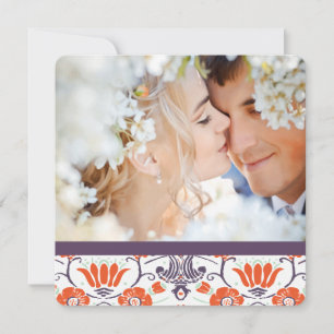 Orange Mint Lila Photo Modern Spara datum Datumet